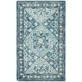 thumbnail image 3 of SAFAVIEH Trace Dulcibella Floral Bordered Wool Area Rug, Navy/Light Blue, 3' x 5', 3 of 8