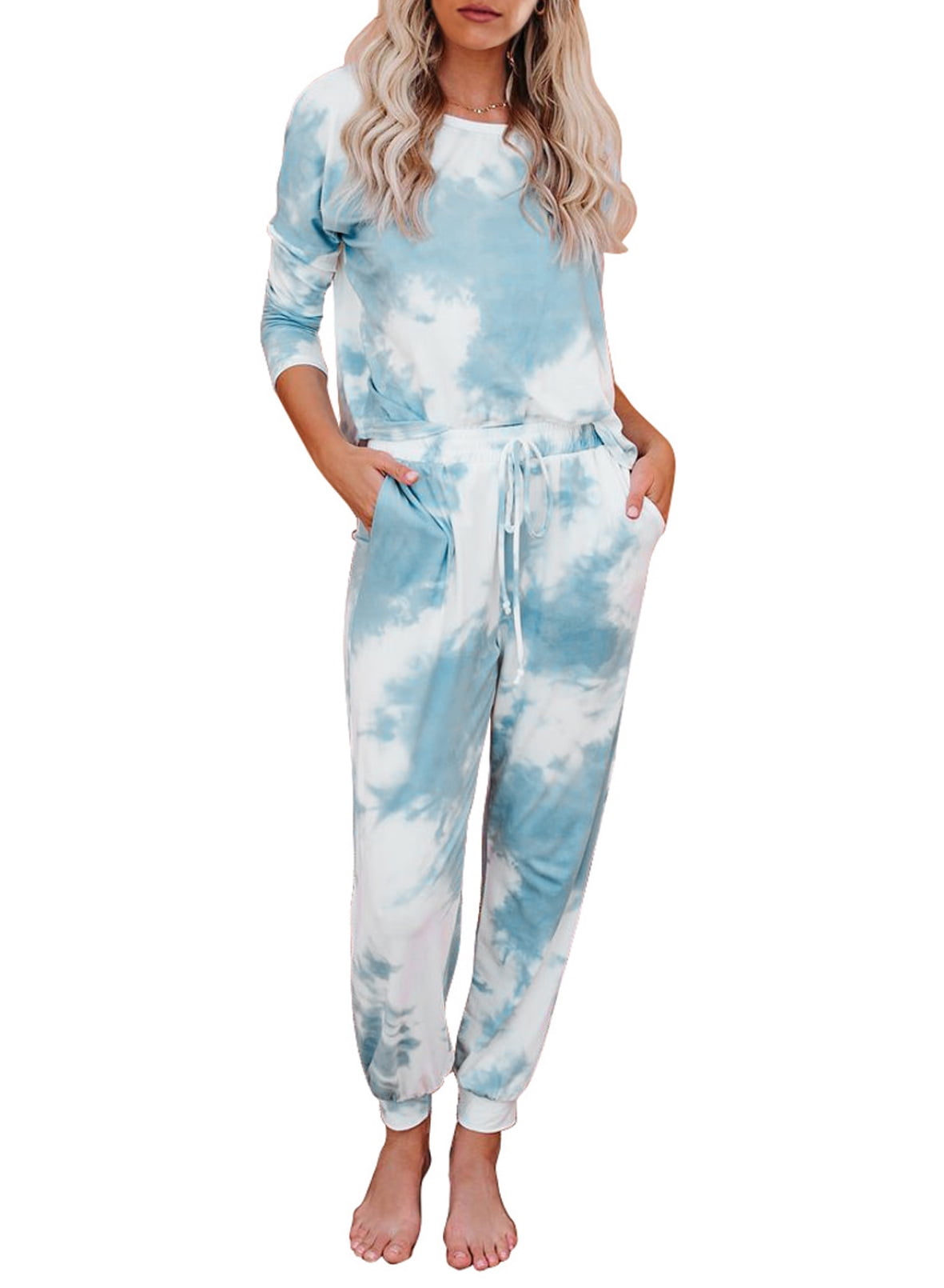 Eytino Women Tie Dye Pajamas Set Plus 