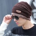 thumbnail image 1 of Gorro de invierno nuevo para hombre, gorro de lana gruesa con forro polar, cálido gorro de algodón para invierno, gorro tejido para otoño e invierno para mujeres jóvenes, venta al por mayor, 1 of 6