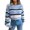 Blue, variant on Vedolay Women's Sweaters Womens V Neck Long Sleeve Color Block Striped Casual Cable Knit Pullover Sweater,Khaki L
