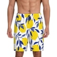 thumbnail image 3 of Lsque Tropical Lemon Mens Sleep Pajama Shorts,Short Pajama Pants, Cotton Ultra-Soft Knit-Large, 3 of 9