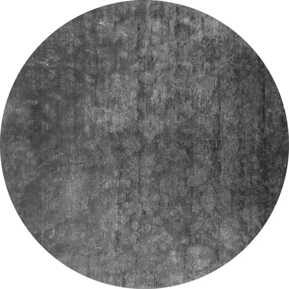 Ahgly Company Indoor Round Oriental Gray Industrial Area Rugs, 8' Round