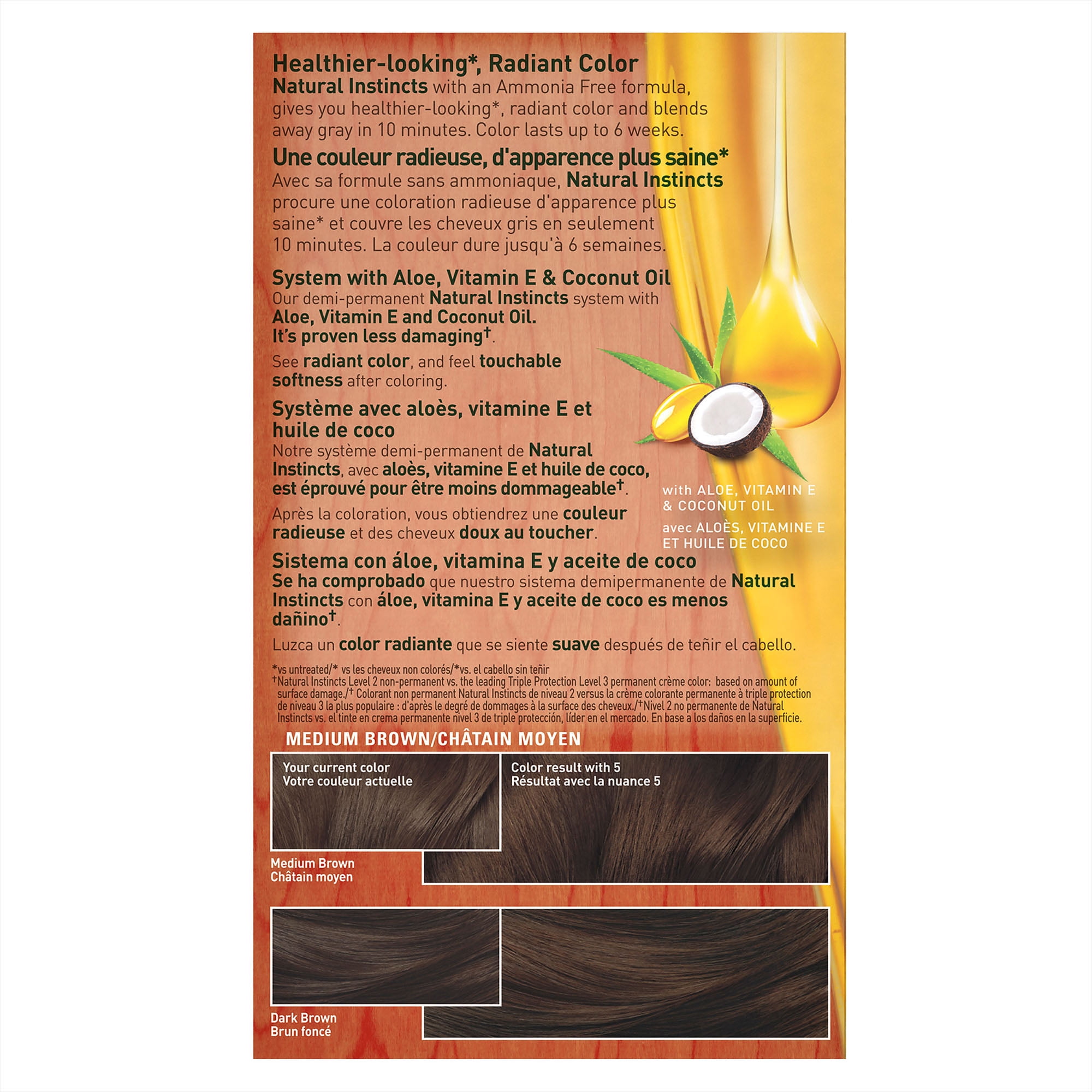 Clairol Natural Instincts Semi-Permanent Hair Color, Medium Brown, 5/20