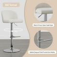 thumbnail image 4 of Spruce & Spring Modern Adjustable Swivel Bar Stool with Air-Lift Set of 2, White with Silver Frame, 4 of 10