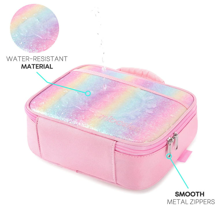 Kids Lunch Box for Girls and Boys Toddler Insulated Lunch Bag for School  (Pink Blue Rainbow) 