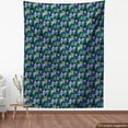 thumbnail image 4 of Tropical Fabric by the Yard, Botanical Illustration Along Exotic Leaves in Hand Painted Style, Decorative Upholstery Fabric for Sofas and Home Accents, Ceil Blue and Multicolor by Ambesonne, 4 of 5