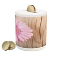 thumbnail image 1 of Rustic Piggy Bank, Large Gerbera Daisy on Oak Tree Background Dramatic South American Exotic Photo, Ceramic Coin Bank Money Box for Cash Saving, 3.6" X 3.2", Pink Brown, by Ambesonne, 1 of 4