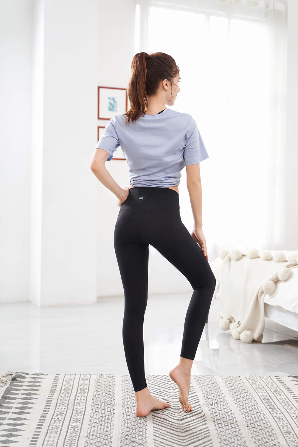 Yoga Pants with Pocket Tummy Control 7/8 Length Workout Leggings AXESEA High Waist Leggings for Wowen 