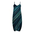 thumbnail image 4 of Vestido largo de playa ajustado con estampado Floral a rayas sin mangas con cuello en V y cintura media a la moda para mujer Pompotops ghjkhdj8314, 4 of 5