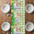 thumbnail image 6 of Easter Bunny Table Runner - 70 Inch Long, Kitchen Dining Table Runner Dresser Scarves, Spring Easter Eggs Chicken Sage Green Plaid Farmhouse Decor for Coffee Tables Wedding Party Banquet, 6 of 8