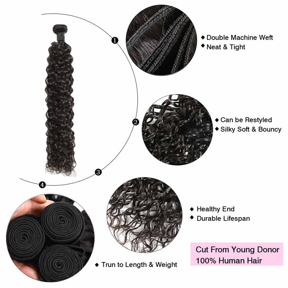 Brazilian Water Wave Bundle Human Hair 1 Bundle 100% Virgin Remy Curly Hair Bundle