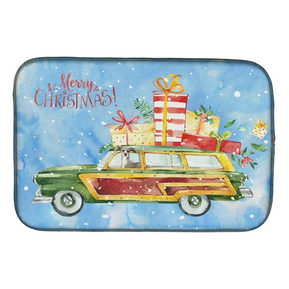 Caroline's Treasures Merry Christmas Italian Greyhound Dish Drying Mat