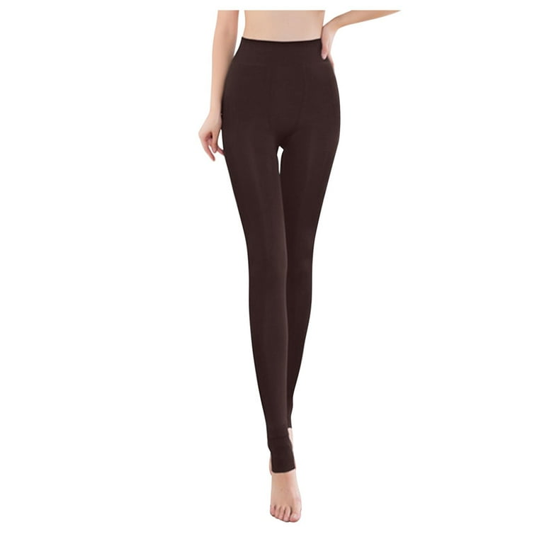 ZHAGHMIN High Waisted Yoga Pants for Women Womens Tights Warm Thickened  Silken Mist Solid Color Seamless Lined Thermal Pantyhose Stockings Women