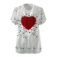 thumbnail image 5 of Women's Plus Size Tops Valentine's Day Short-Sleeve Shirt Love Heart Print T-Shirt V Neck Loose Fit Tees Cute Summer Tops for Women, 5 of 5