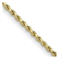 Primal Gold 10 Karat Yellow Gold 2mm Semi-solid Diamond-cut Rope Chain