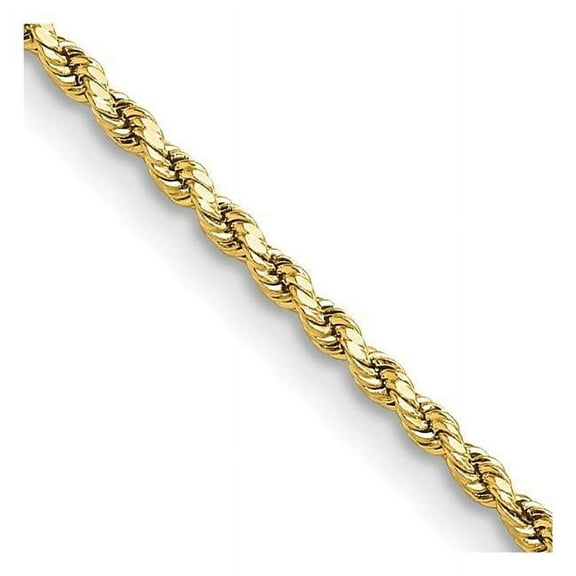 Primal Gold 10 Karat Yellow Gold 2mm Semi-solid Diamond-cut Rope Chain