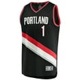 thumbnail image 2 of Men's Fanatics Anfernee Simons Black Portland Trail Blazers Fast Break Replica Jersey - Icon Edition, 2 of 3