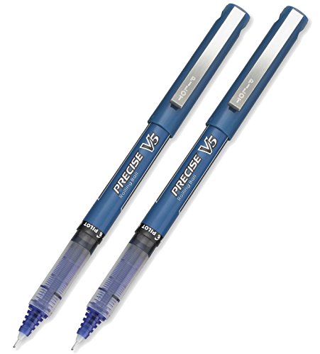 白木/黒塗り Pilot Precise v5 Stick Rolling Ball Pens Extra Fine Point  ,ブルー2-dozen 35335