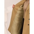 thumbnail image 5 of INSPIRE CHIC Women's Winter Lapel Collar Belted Double Breasted Long Coat Khaki XS, 5 of 5