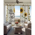 thumbnail image 3 of Sunflowers Blackout Curtains 90 Inch Length 2 Panels Set for Living Room Bedroom, Modern Bee You Are My Sunshine Beige Privacy Window Treatment Thermal Insulated Black Out Drapes 52"x90", 3 of 8