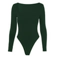 thumbnail image 4 of BUIgtTklOP Women's Mock Turtle Neck Long Sleeve Tops Bodysuit Jumpsuit, 4 of 4