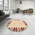thumbnail image 3 of Ahgly Company Indoor Round Patterned Golden Blonde Gold Area Rugs, 5' Round, 3 of 6