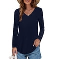 thumbnail image 2 of EDFBUYKRS Women Blouses Color Block Long Sleeve Shirts Pleated Fall Tops Fashion Dressy Blouses Xxxl, 2 of 5
