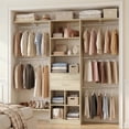 thumbnail image 2 of Homieasy 19'' - 60'' W Closet System with Wooden Drawers and Hanging Rods(Cut to Fit), White Oak, 2 of 7