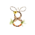 thumbnail image 2 of Easter Decorations​ Natural Rattan Rabbit Wreath with Brown Cloth Bow Carrot Sunflower Decorative Wreaths, Easter Decorations for Door Wall, 2 of 7