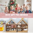 thumbnail image 6 of Dollhouse Bookshelf and Toy Storage, 3-Tier House Shaped Bookcase for Organization & Decoration, Floor Standing Book Shelf for Kids Room, Playroom, Nursery (Natural), 6 of 8