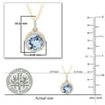 thumbnail image 3 of Dazzlingrock Collection 6.5mm Round Aquamarine & White Diamond Halo Pendant for Women with 18 Inch Gold Chain (0.10 ctw, Color I-J, Clarity I1-I2) in 14K Rose Gold, 3 of 4
