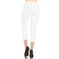 thumbnail image 3 of Women's Comfy Stretchy Slim Fit Cropped Pockets Button Solid Capri Pants S-3XL, 3 of 3