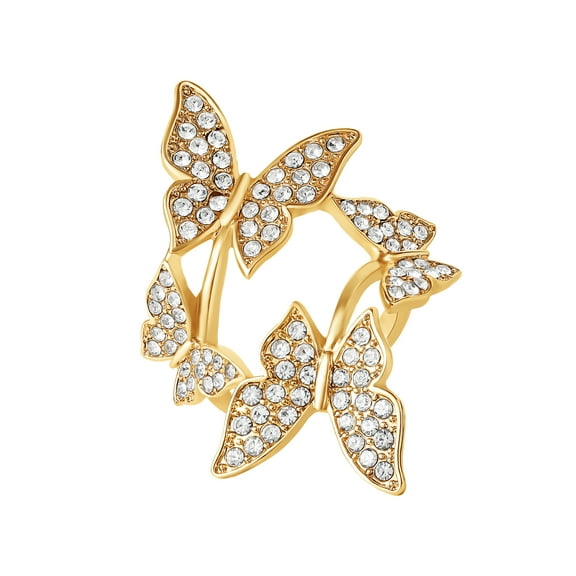 Jessica Simpson Women's Rhinestone Butterfly Ring