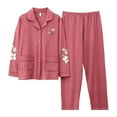 thumbnail image 2 of IUYRTFE Women Fashion Pocket Printed Pajama Set Cozy Soft Home Wear Long Sleeve Comfortable Everyday Loungewear Relaxing Sleepwear House Outfit, 2 of 4