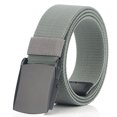thumbnail image 1 of Cinturón de tela de nailon cortado para adaptarse a cinturones militares de hombre con hebilla abatible para regalo del día del padre 120 cm, gris claro1-Gris claro1- brillar Electrónica, 1 of 5