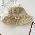 thumbnail image 4 of CoCopeaunts Beach Beach Holiday Straw Hat for Women Summer Korean Edition Pearl Back Split Grass Weaving Fisherman Hat for Sunshade and Suns, 4 of 6
