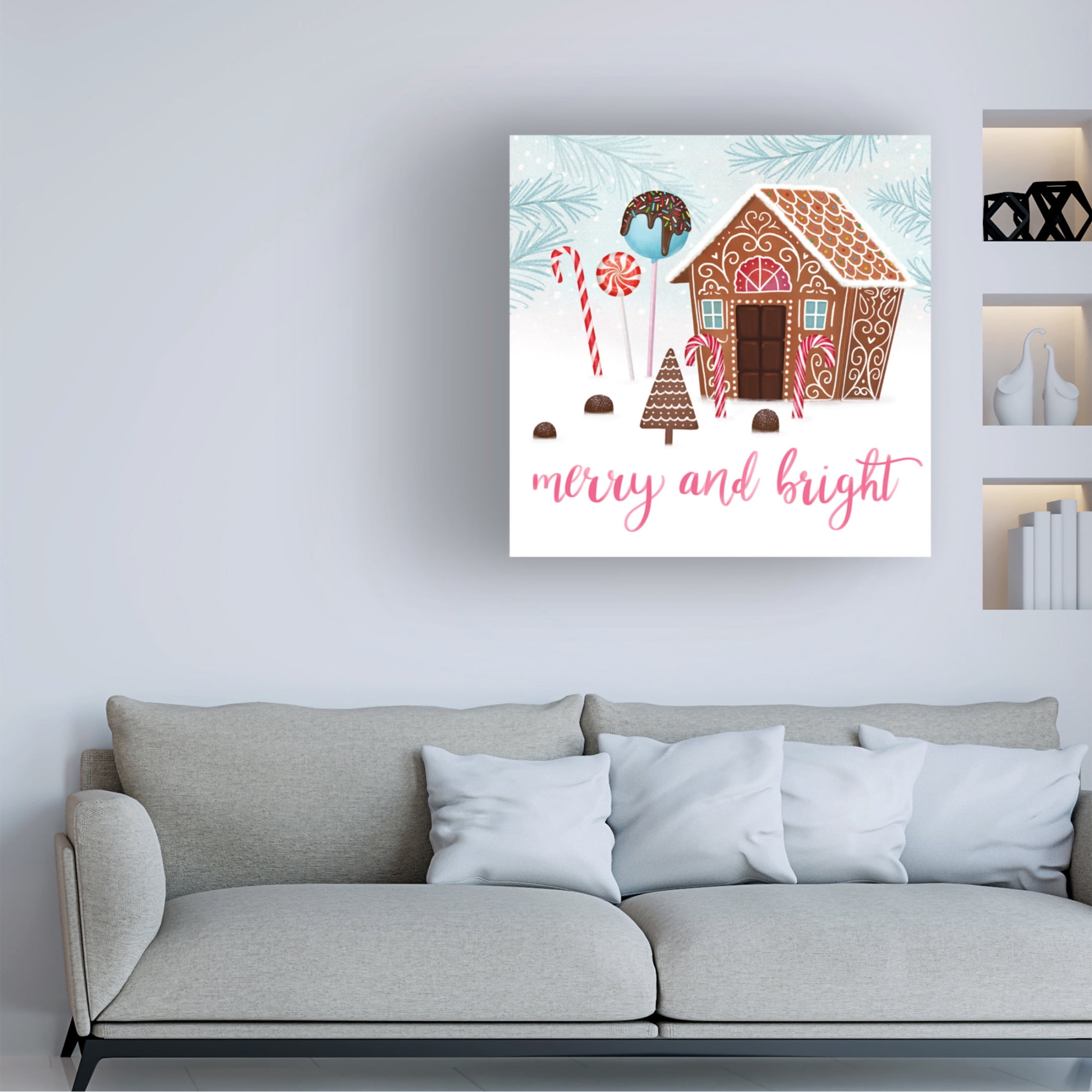 Canvas Wall Art - Victoria Borges 'Sweet Holidays II' Wall Art for Living Room, Bedroom, or Office Décor by Trademark Fine Art - 14 x 14 Inches