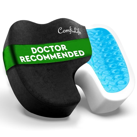ComfiLife Premium Gel & Memory Foam Seat Cushion – Doctor Recommended Office Chair Cushion, Car Seat Cushion – Chair Cushions for Back &