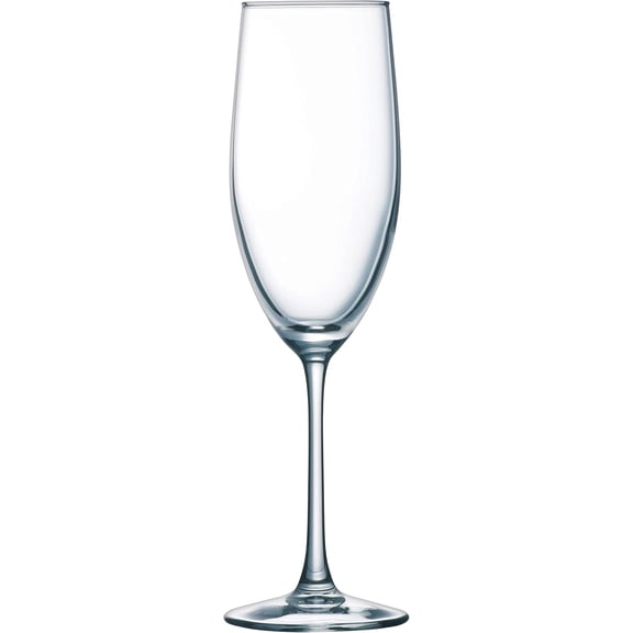 MISSUNNY 8 oz. Champagne Flutes, Set of 4, Clear Glass, Dishwasher Safe