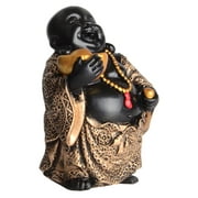 Qnmwood Golden Buddha Monk Figurine for Home Decoration