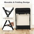 thumbnail image 5 of INFANS Baby Changing Table with Wheels, Portable Folding Diaper Station Nursery Organizer with Storage Basket, Hanging Rack, Adjustable Height, Safety Belt for Newborn Infant, 5 of 7
