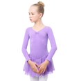 thumbnail image 3 of Gyratedream Toddler Girls Ballet Leotards with Skirt Long Sleeve Dance Dress Kids Gymnastic Ballerina Outfit Dress, 3 of 6