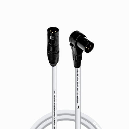 Coluber Cable 3-Pin M-Right Angle Balanced XLR Cable Color Premium Cord 5ft