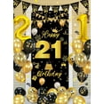thumbnail image 6 of YANSION 21th Birthday Decorations for Men Women, Black Gold 21th Party Decorations with Banner Flag, Balloons, Confetti, 6 of 7