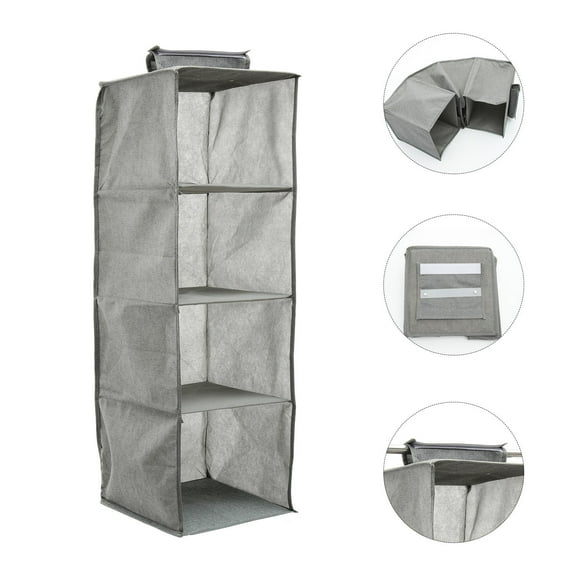 WHAMVOX Closet Organizers Hanging Wardrobe Storage Organiser Small Travel Grey