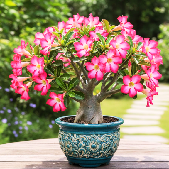 Adenium Pink Desert Rose Plant Live, Desert Rose Plant Succulent, Well Rooted, Ready for Indoor Outdoor Growing, Colorful Succulent Tree
