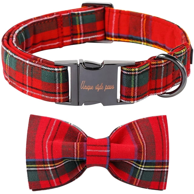 Collar de estilo único con patas navideñas para perros y gatos con lazo para mascotas