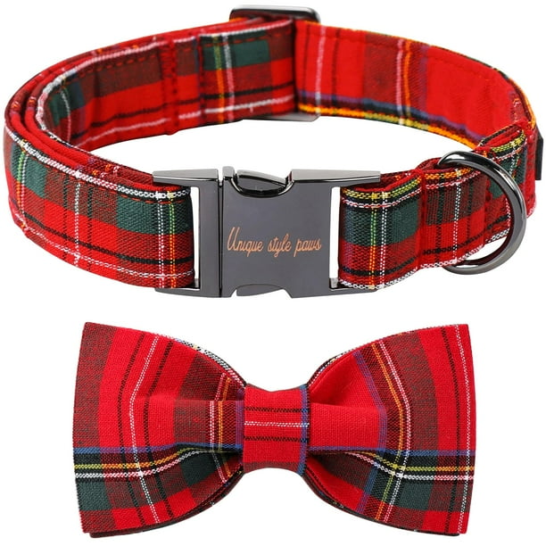 Collar de estilo único con patas navideñas para perros y gatos con lazo para mascotas