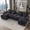 124" Dark Grey-Corduroy, variant on Howcool 124" U Shaped Cloud Couch Modular Sectional Couches for Living Room, Comfy Fluffy Corduroy Oversized Cloud Sectional Couch Large 6 Seat Sectionals Sofa Set Central Console USB Port,Black
