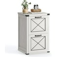 thumbnail image 2 of Lateral File Cabinet, Filing Cabinet with 2 Drawers, Printer Stand, 2 Open Compartments, Fit A4, Letter Size, Hanging File Folders, for Home Office, Farmhouse Style, Rustic White UOFC049T73, 2 of 2